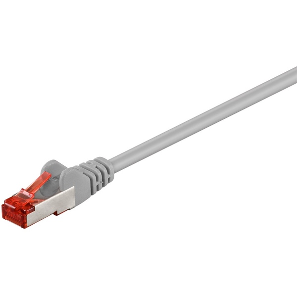 goobay® Netzwerkabel, CAT6, CCA Innenleiter, PiMF, grau, 0,5m (50cm)