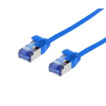 Patchkabel U/FTP Cat.6a extra dünn (∅ 3,8mm) halogenfrei (LSZH) 0,25m blau