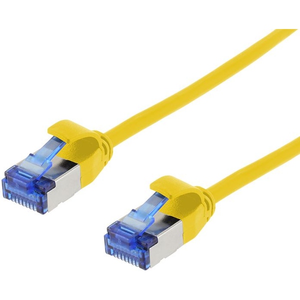 Patchkabel U/FTP Cat.6a extra dünn (∅ 3,8mm) halogenfrei (LSZH) 1m gelb