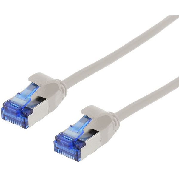 Patchkabel U/FTP Cat.6a extra dünn (∅ 3,8mm) halogenfrei (LSZH) 0,5m grau