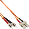 LWL Duplex LAN Kabel, SC auf ST, 50/125μm, OM2, 3m InLine 82503