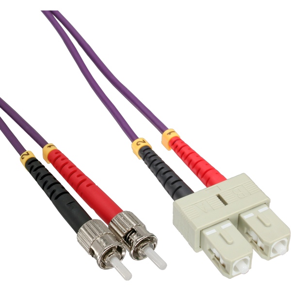 LWL Duplex LAN Kabel, SC auf ST, 50/125μm, OM4, 10m InLine 82510P