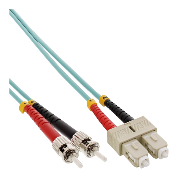 LWL Duplex LAN Kabel, SC auf ST, 50/125μm, OM3, 25m InLine 82525O