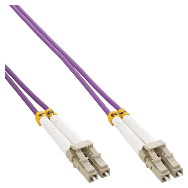 LWL Patchkabel, LC/LC, Multimode 50/125μm, Duplex, OM4, violet, 3m InLine 88543P