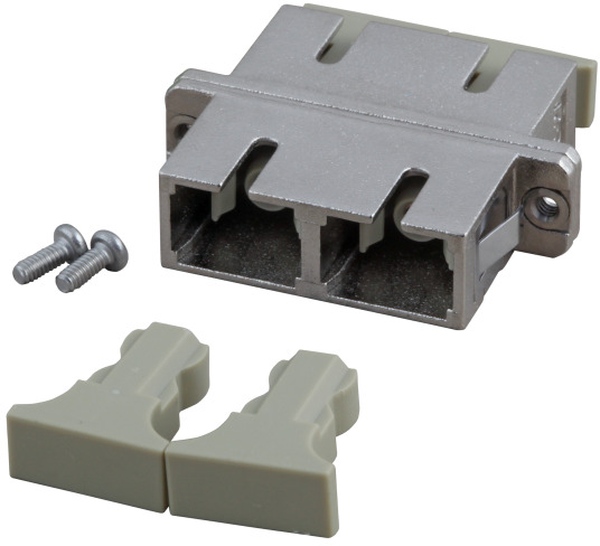 LWL Einbau-Kupplung, Duplex SC/SC, multimode, beige, Metallhülse InLine 89992