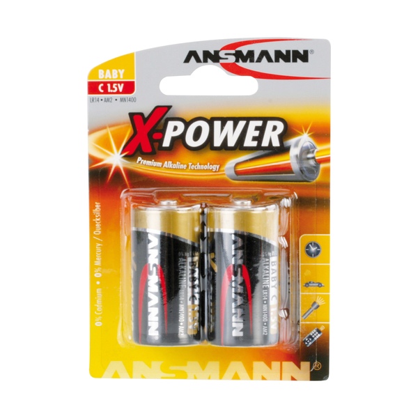 Baby C, Alkali, 2 Stück, ANSMANN X-POWER Ansmann 5015623