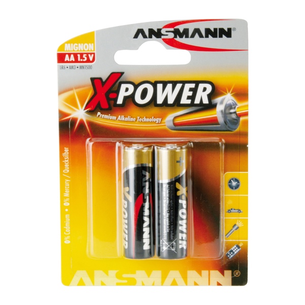 Mignon AA Batterie, Alkali, 2 Stück, ANSMANN X-POWER Ansmann 5015613