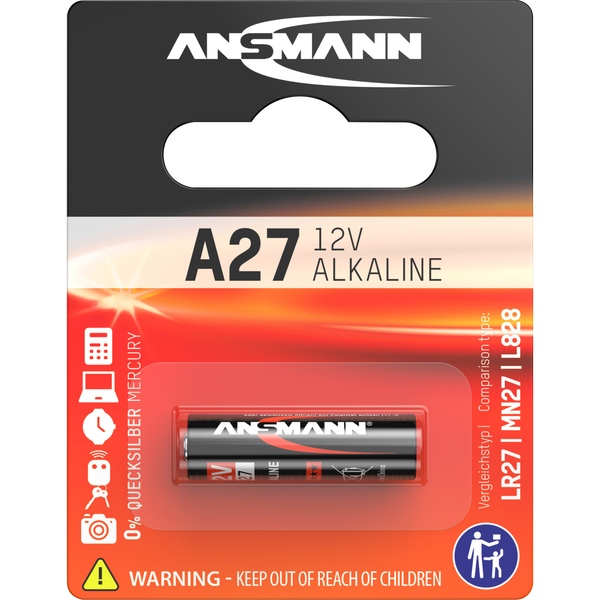 Alkaline Batterie A27, 12V, 1er Blister (1516-0001) Ansmann 1516-0001