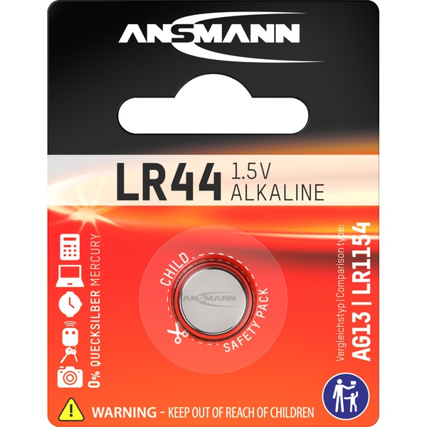Knopfzelle 1,5V Alkaline Typ LR44