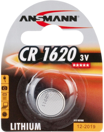 Knopfzelle CR1620, Lithium, 3 V