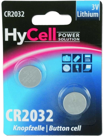 Knopfzelle CR2032, Lithium, 3 V, 2er Blister