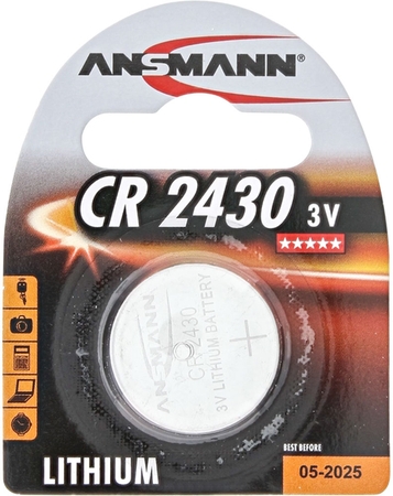 ANSMANN® Knopfzelle CR2430, Lithium, 3V, Blister