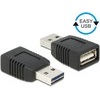 EASY USB 2.0 Adapter, A Stecker auf  A Buchse Delock 65520