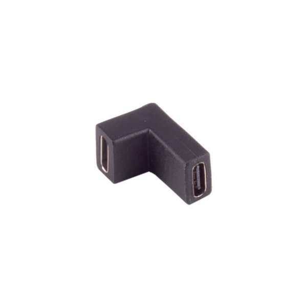 USB-C™ 3.1 Gen 2 Winkel-Adapter, USB C Buchse auf USB-C™ Buchse, 90° oben/unten gewinkelt, schwarz