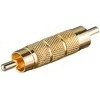 Cinchverbinder, Chinch Stecker auf Cinch Stecker, Metallgehäuse vergoldet