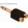 6,3mm Stereo Klinkenstecker auf 2x Cinch Buchse