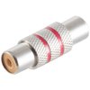 Metall Cinchverbinder Buchse auf Buchse, Rot, Low Cost