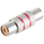 Metall Cinchverbinder Buchse auf Buchse, Rot, Low Cost