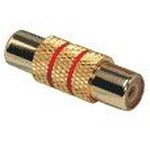 Cinch Adaper/Verbinder, Cinchbuchse auf Cinchbuchse, Metal, Rot, vergoldet