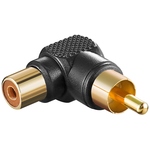 Cinch Adapter 90°, Schwarz Cinch-Buchse > Cinch-Stecker Goobay 11685