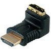 HDMI Winkeladapter 90° nach oben gewinkelt, FullHD, 19pol HDMI Stecker auf 19pol HDMI Buchse, vergoldete Kontaktflächen