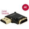 Delock Adapter High Speed HDMI mit Ethernet – HDMI-A Buchse > HDMI-A Stecker 4K 90° gewinkelt links 