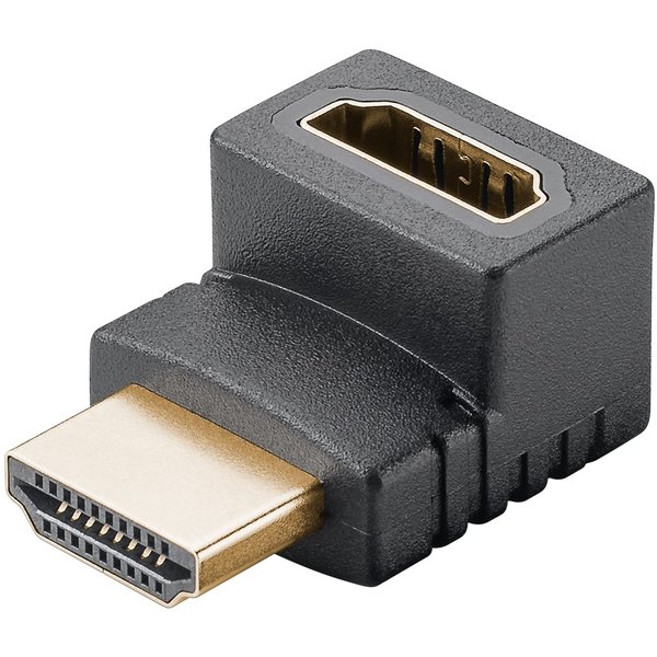 HDMI™-Winkeladapter 90° oben gewinkelt, extra kurz, vergoldete Kontakte, schwarz, 8K @ 60Hz Goobay 65744