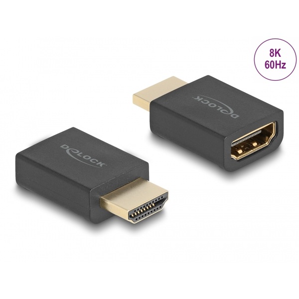 Delock High Speed HDMI with Ethernet Adapter Stecker zu Buchse 8K 60 Hz schwarz Delock 66460