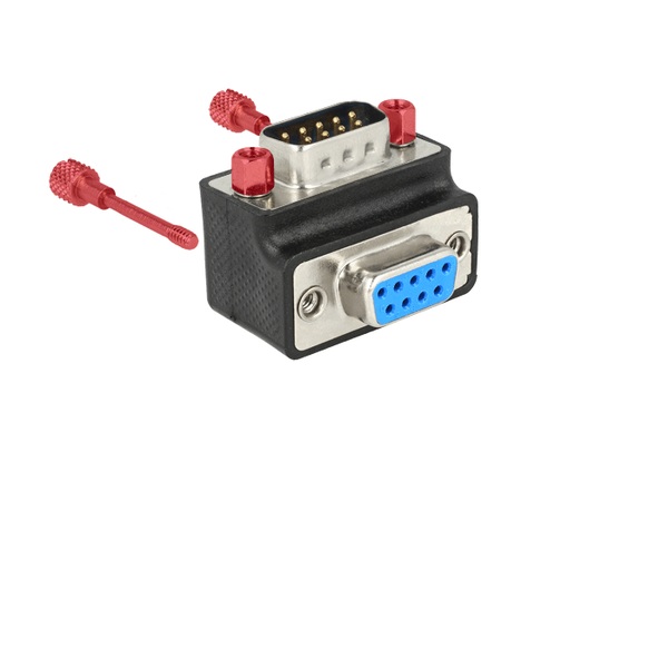 Delock Adapter Sub-D 9 Pin Stecker > Buchse 270° gewinkelt Mutter und Schraube tauschbar Delock 65595