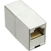 Modular-Adapter RJ45  Doppelkupplung, Doppelbuchse, geschirmt, metallisiert, CAT5e