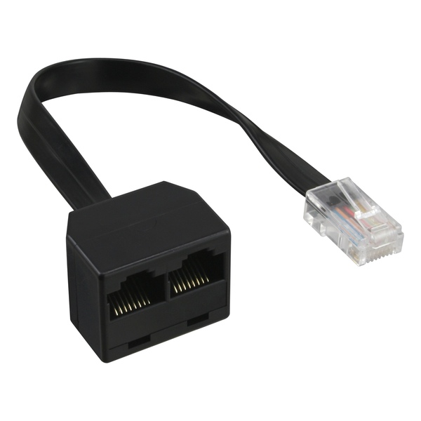 ISDN Port Verdoppler / Y-Adapter, 2x RJ45 Kupplung auf 1x RJ45 Stecker