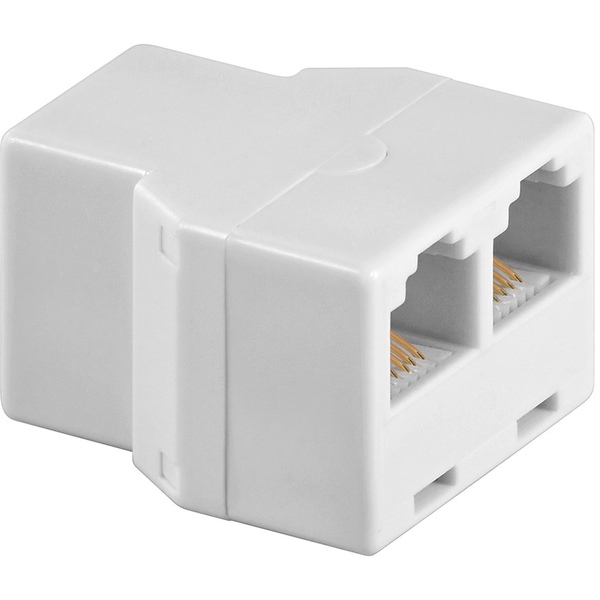 Telefon & ISDN T-Adapter RJ12-Buchse (6P6C) auf 2x RJ12/RJ225-Buchse (6P6C) Goobay 93053