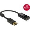 Adapter Displayport 1.2 Stecker auf HDMI Buchse, 4K, Passiv, schwarz Delock 62609