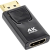 DisplayPort Adapter, DisplayPort Stecker auf HDMI Buchse, 4K/60Hz, mit Audio, schwarz InLine 17198M