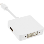 Mini DisplayPort zu HDMI/DVI/DisplayPort Adapterkabel, wei&szlig; InLine® 17195I