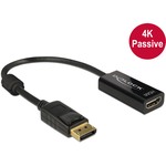 Adapter Displayport 1.2 Stecker auf HDMI Buchse, 4K, Passiv, schwarz Delock 62609