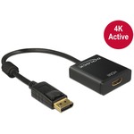 Displayport Adapter, Displayport 1.2 Stecker auf HDMI Buchse, 4K, Aktiv, schwarz Delock 62607