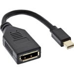 DisplayPort Adapterkabel, Mini DisplayPort Stecker zu DisplayPort Buchse, 4K2K, schwarz, 0,15m InLine® 17150S