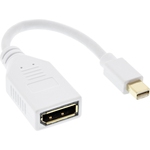 Kabel Mini DisplayPort Stecker zu DisplayPort Buchse, 4K2K, wei&szlig;, 0,15m InLine® 17150W