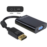 Delock Adapter DisplayPort 1.1 Stecker > VGA Buchse + Audio + Power schwarz Delock 65439