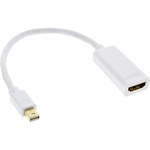 Mini DisplayPort HDMI Adapterkabel mit Audio, Mini DisplayPort Stecker auf HDMI Buchse, 4K/60Hz, wei InLine® 17193K