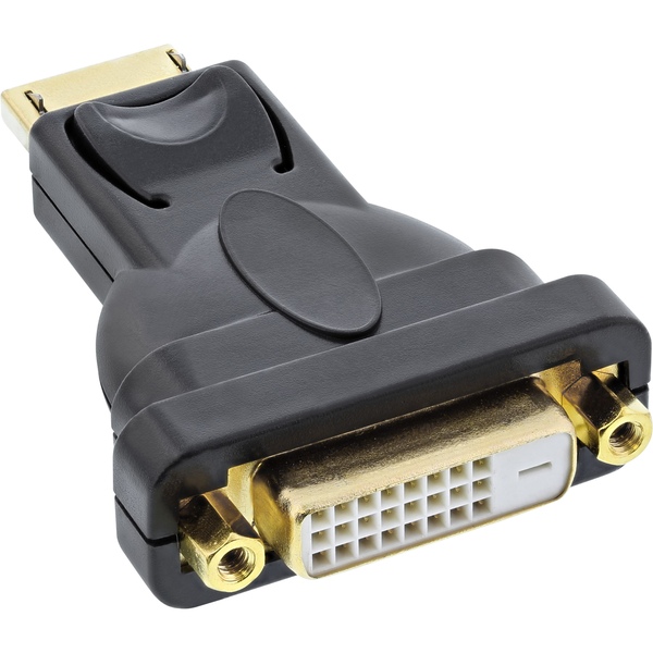 Displayport zu DVI Adapter, DisplayPort Stecker auf DVI-D 24+1 Buchse, schwarz InLine 17199J