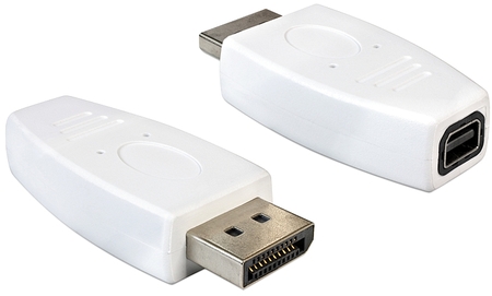 Displayport Adapter, Displayport 1.2 Stecker auf Displayport mini Buchse, weiß Delock 65240