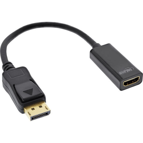 DisplayPort zu HDMI Adapterkabel mit Audio, DisplayPort Stecker auf HDMI Buchse, 4K/30Hz, schwarz, 15cm InLine 17198E