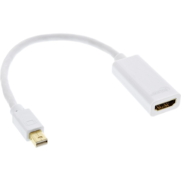 Mini DisplayPort HDMI Adapterkabel mit Audio, Mini DisplayPort Stecker auf HDMI Buchse, 4K/60Hz, wei InLine 17193K