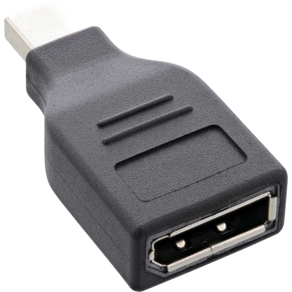 DisplayPort Adapter, mini DisplayPort Stecker auf DisplayPort Buchse, 4K/60Hz, schwarz InLine 17196B
