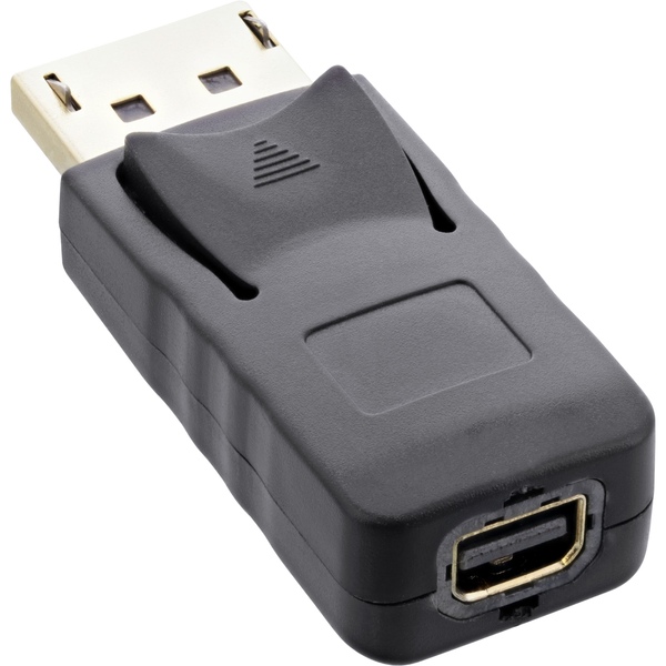 DisplayPort Adapter, DisplayPort Stecker auf mini DisplayPort Buchse, 4K/60Hz, schwarz/gold InLine 17196A