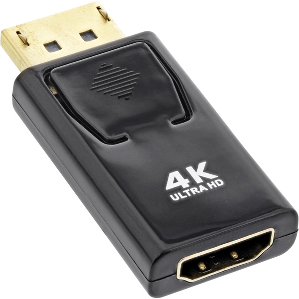 DisplayPort Adapter, DisplayPort Stecker auf HDMI Buchse, 4K/60Hz, mit Audio, schwarz InLine 17198M