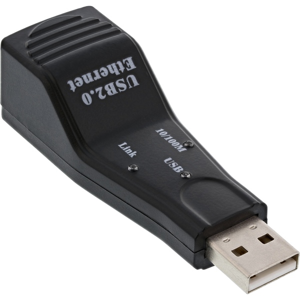 USB 2.0 Netzwerkadapter 10/100 Mbit/s, USB A Stecker auf Rj45 InLine 33380H