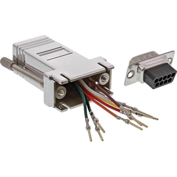 Adapter, 9pol Sub D Stecker an RJ45 Buchse, metallisiert